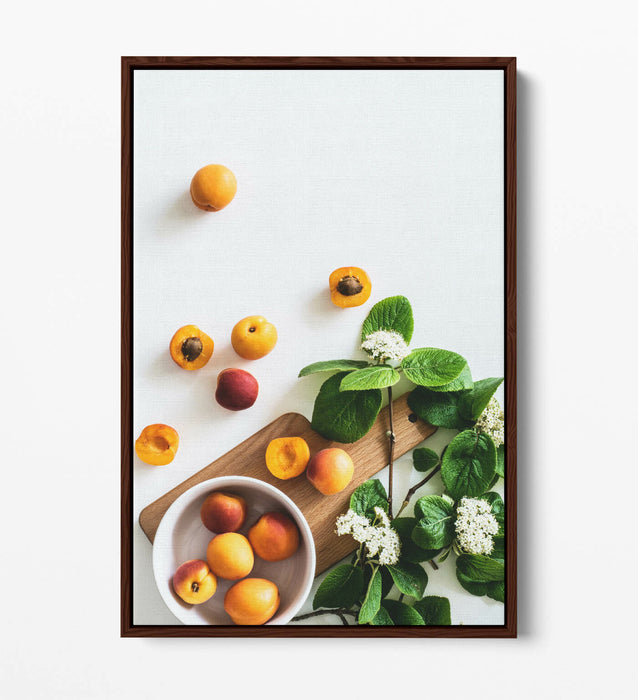 Canvas Wall Art – Apricot Fruit Art With Float Effect Frame | Kitchen Wall Decor