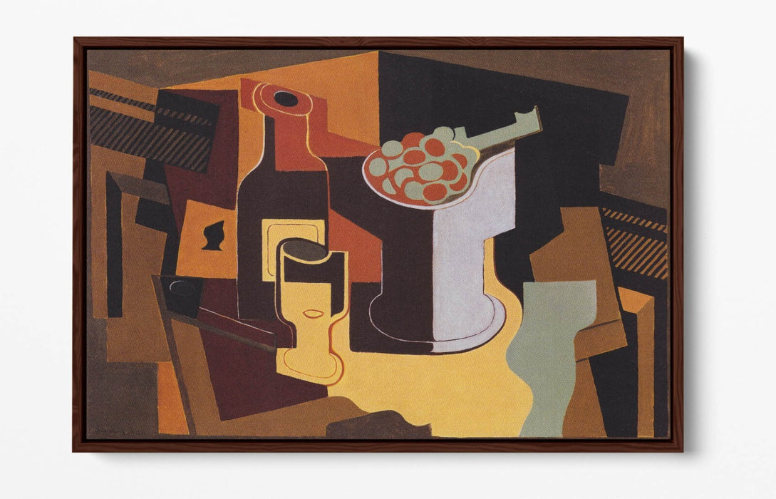 JUAN GRIS, BOTTLE AND FRUIT BOWL -FLOAT EFFECT CANVAS WALL ART PRINT