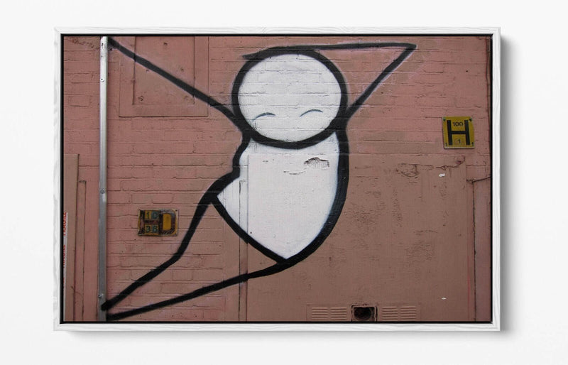 Canvas Art Print - Stick Man Graffiti Wall Art | Float Effect Canvas Decor