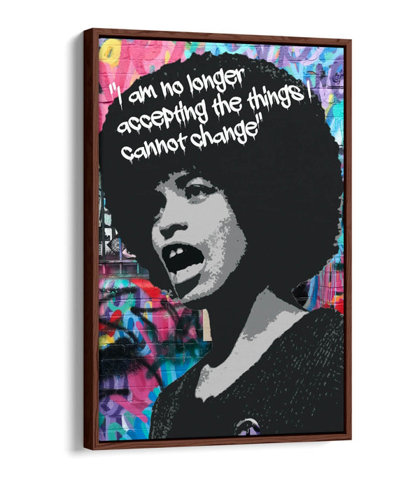 ANGELA DAVIS ACTIVIST GRAFFITI QUOTE -FLOAT EFFECT CANVAS WALL ART PIC PRINT