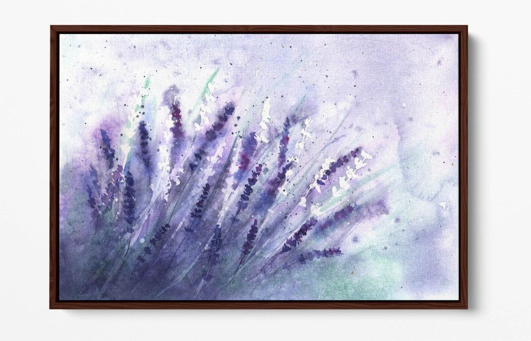 Lavender Canvas Wall Art – Watercolour Flower Print | Float Effect Canvas, Ready To Hang