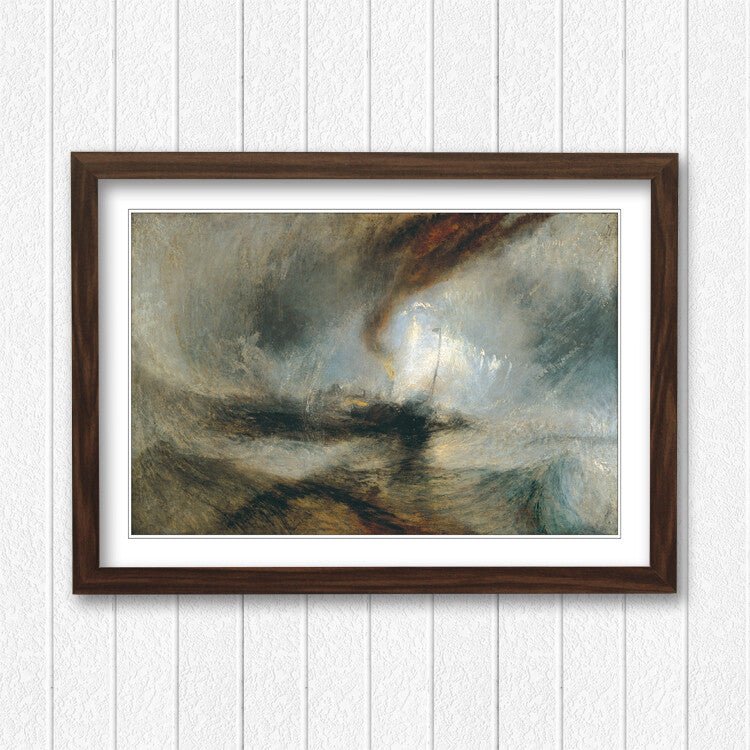 Turner Snow Storm Art - Framed Art Poster With Steam Boat Painting, Ready To Hang