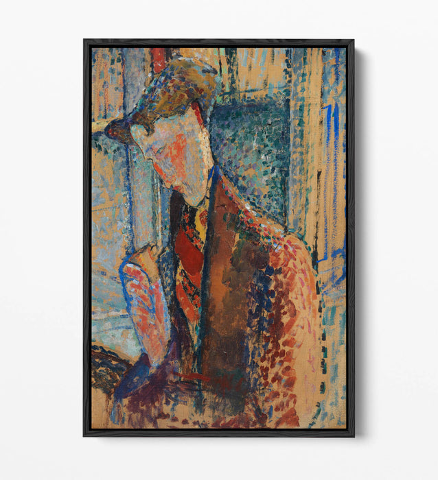 Float Effect Canvas Art - Modigliani Reverie Modern Wall Decor, Ready to Hang