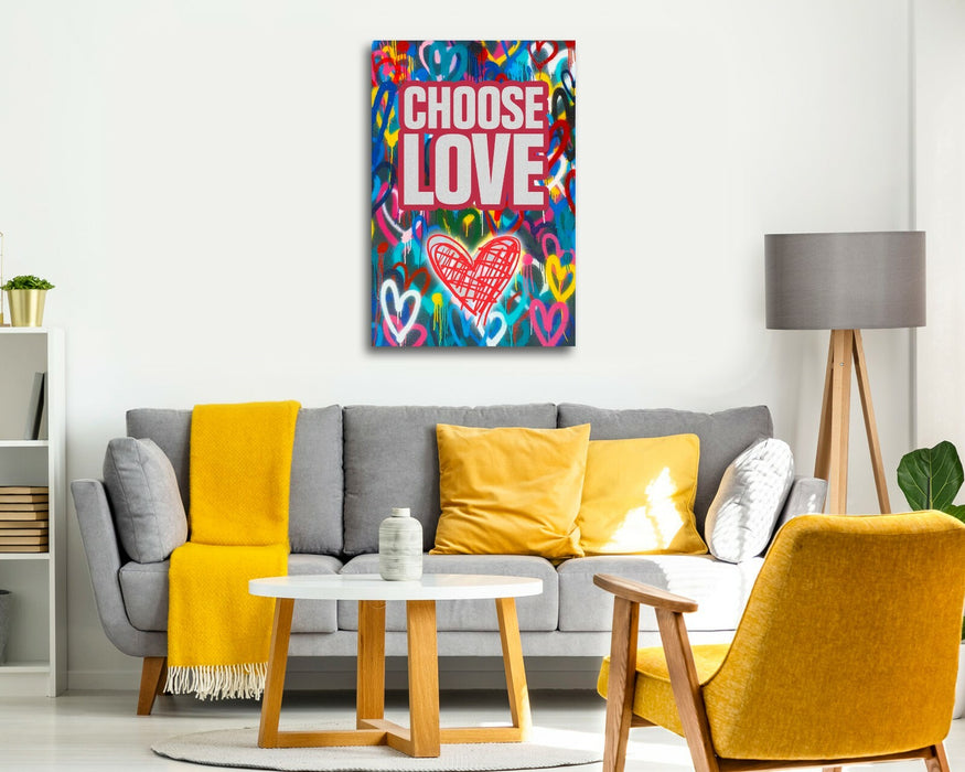 Canvas Wall Art - Choose Love Heart Wall Decor | Framed Print, Ready to Hang