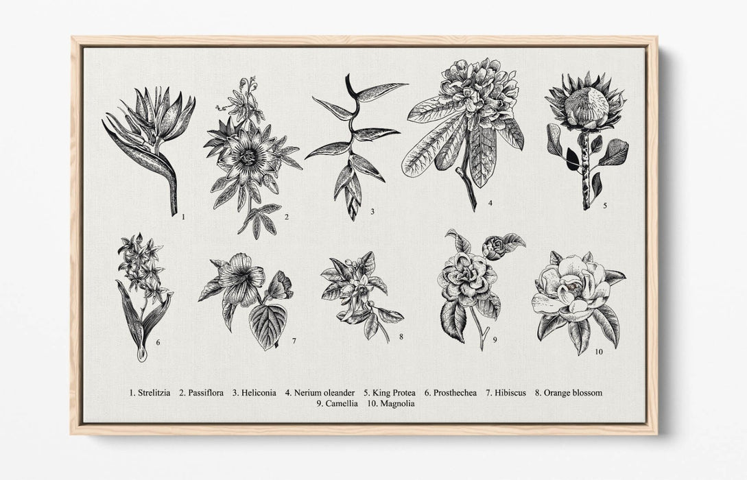 Canvas Wall Art - Flower Wall Decor With Float Effect Frame | Handmade UK Art