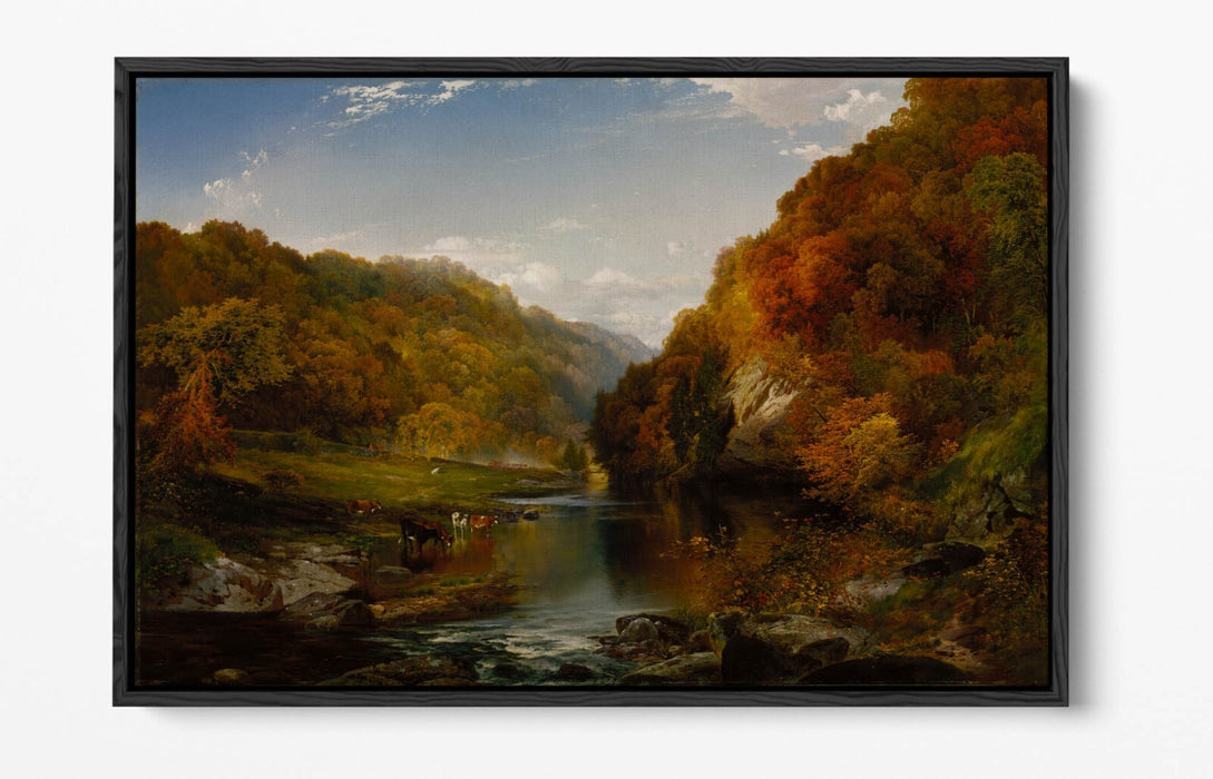THOMAS MORAN, AUTUMN AFTERNOON -FLOAT EFFECT CANVAS WALL ART PIC PRINT