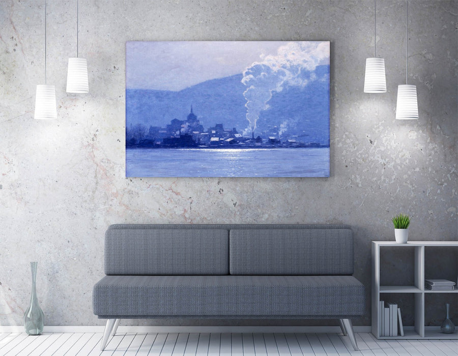 L. BIRGE HARRISON, A PUFF OF STEAM -CANVAS WALL ARTWORK PIC PRINT