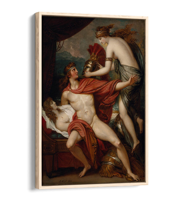 BENJAMIN WEST, THETIS BRINGING ARMOR TO ACHILLES -FLOAT EFFECT CANVAS ART PRINT