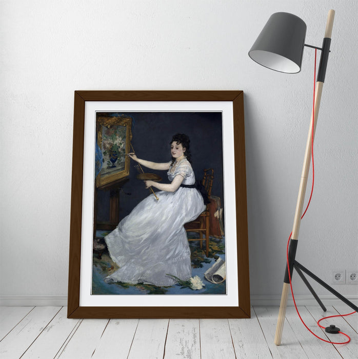 Framed Art Poster - Portrait Art Print by Edouard Manet | Wood Grain Frame, Ready to Hang