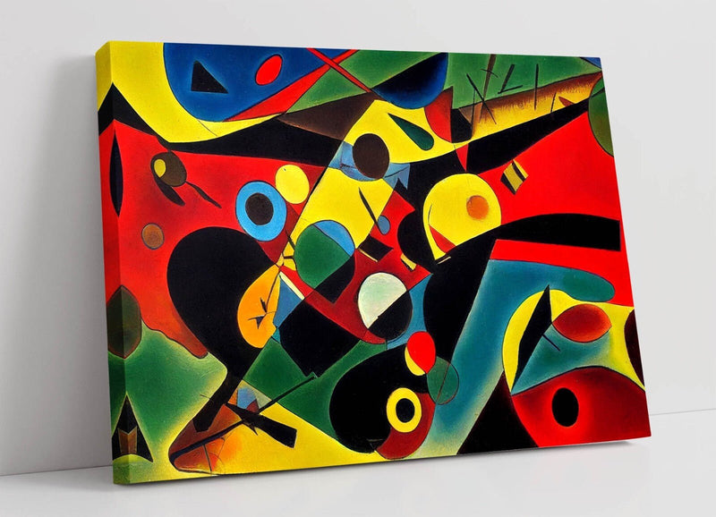 Abstract Canvas Wall Art - Red Yellow Kandinsky Style Modern Canvas Print