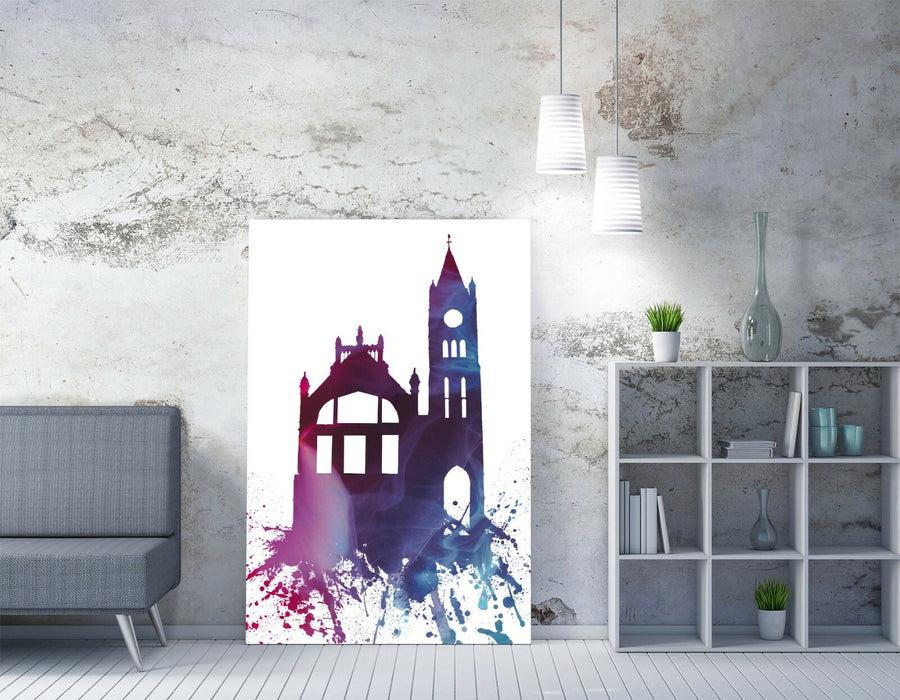 DERRY CITY GUILDHALL SPLASH ART -CANVAS WALL ART PRINT ARTWORK DEEP FRAME