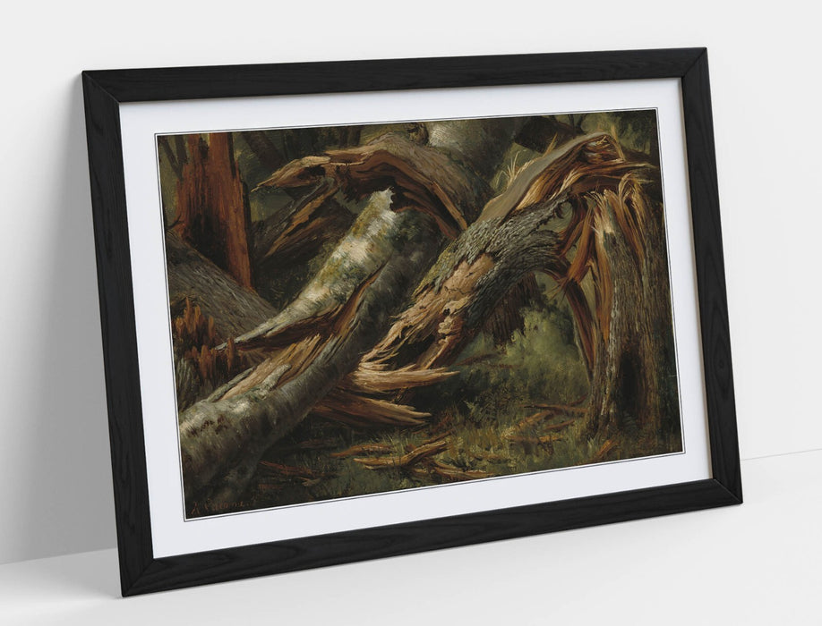 Framed Wall Art - Alexandre Calame Fallen Tree Painting | Handmade UK Frame