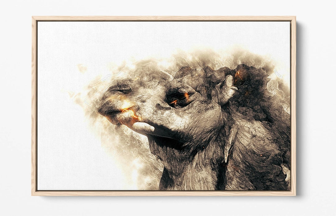 CAMEL SKETCH ABSTRACT ANIMAL ART DECOR -FLOAT EFFECT CANVAS WALL PRINT