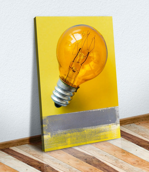 Canvas Wall Art | Yellow Grey Artwork on 30mm Deep Frame - Handmade, Vibrant Print