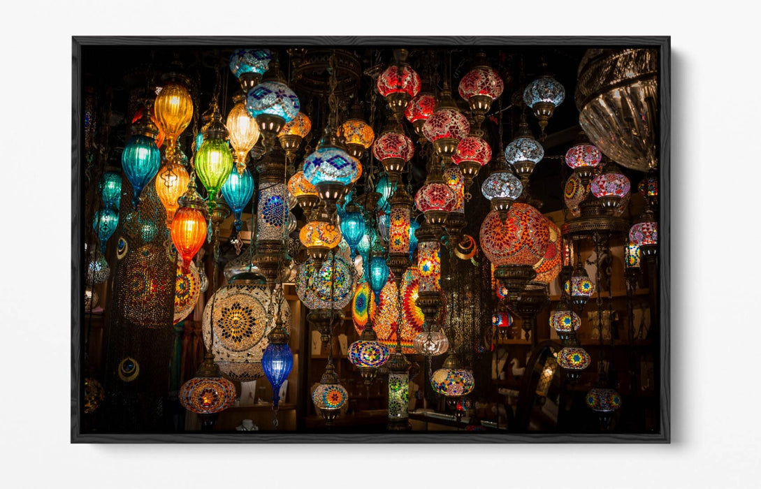 Festival Lantern Canvas - Colorful Wall Art With Float Effect & Premium Varnish Finish