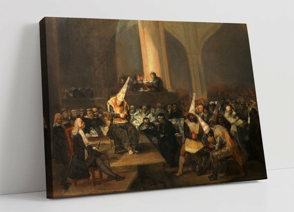 Canvas Wall Art - Francisco Goya Inquisition Scene Print | Handmade 30mm Deep Frame
