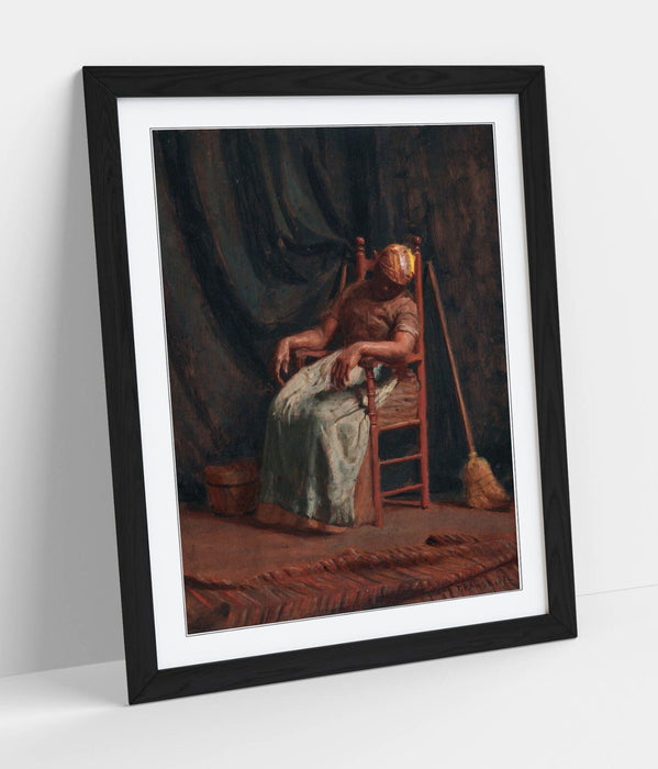 Framed Wall Art - Thomas Anshutz Aunt Hannah Print | Handmade UK Wood Grain Frame