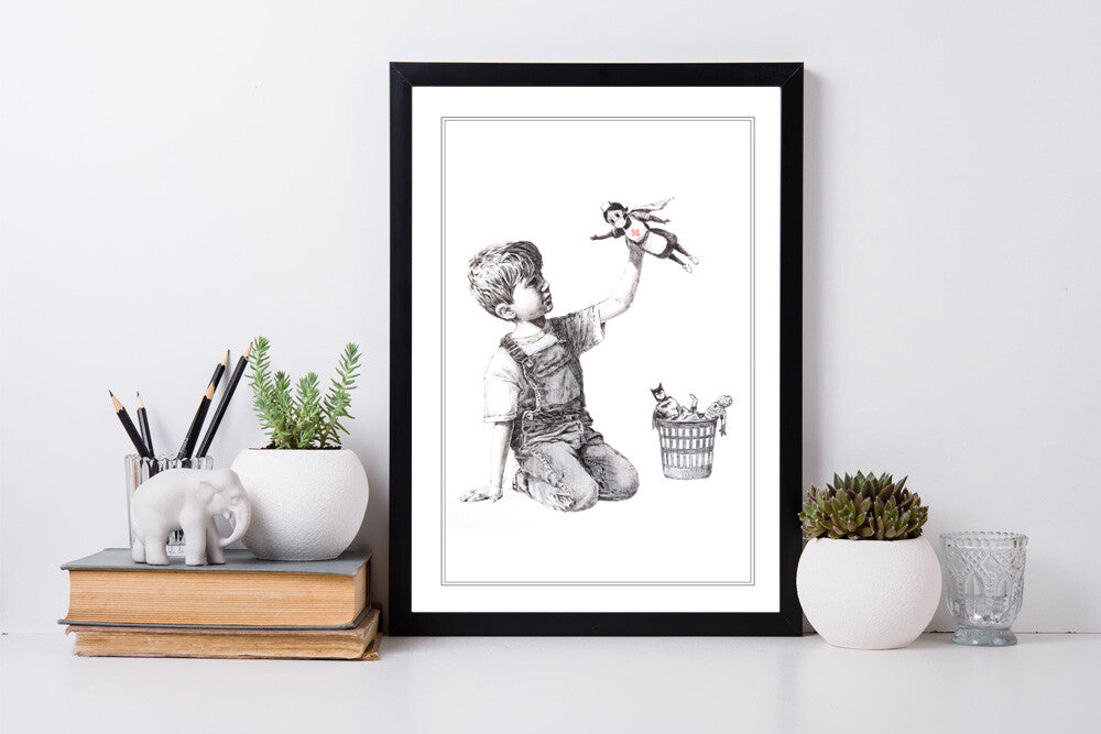 BANKSY SUPER HERO NURSE  CANVAS WALL ART PRINT ARTWORK GRAFFITI GAME CHANGER