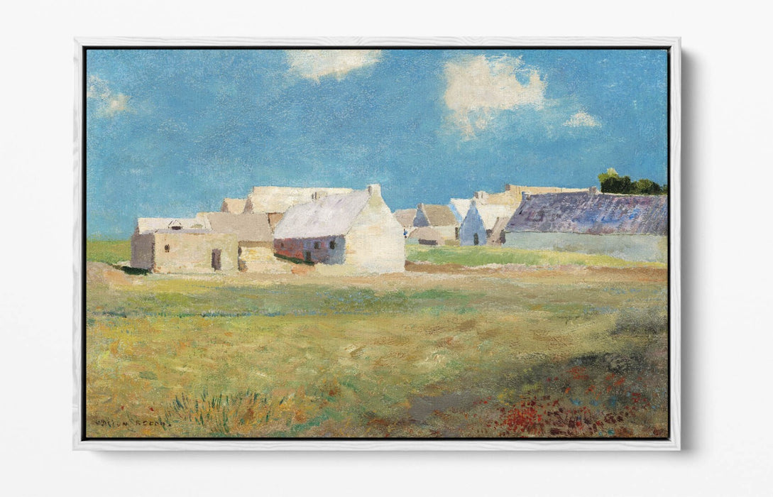 ODILON REDON, BRETON VILLAGE -FLOAT EFFECT CANVAS WALL ART PRINT