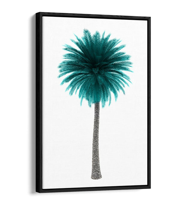 TEAL PALM TREE -FLOAT EFFECT CANVAS WALL ART PIC PRINT-