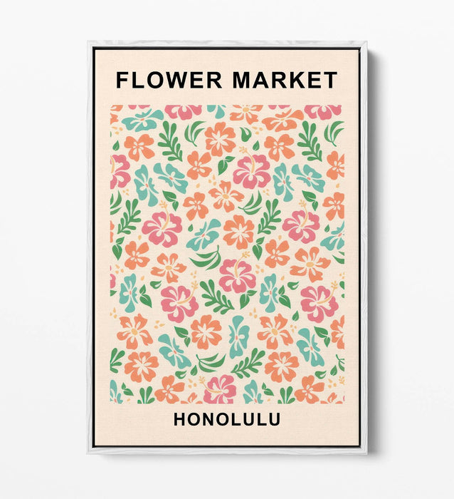 Floral Canvas Art Print - Contemporary Wall Decor With Float Effect Frame