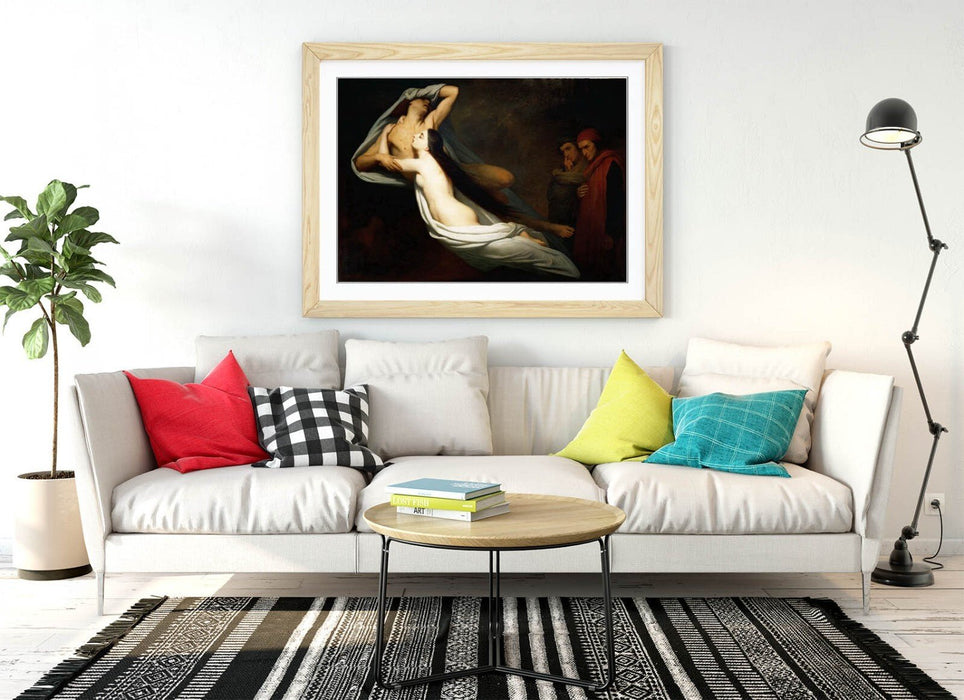 Framed Art Poster - 'Ary Scheffer, The Ghosts of Paolo and Francesca' Wall Art Print, UK Made