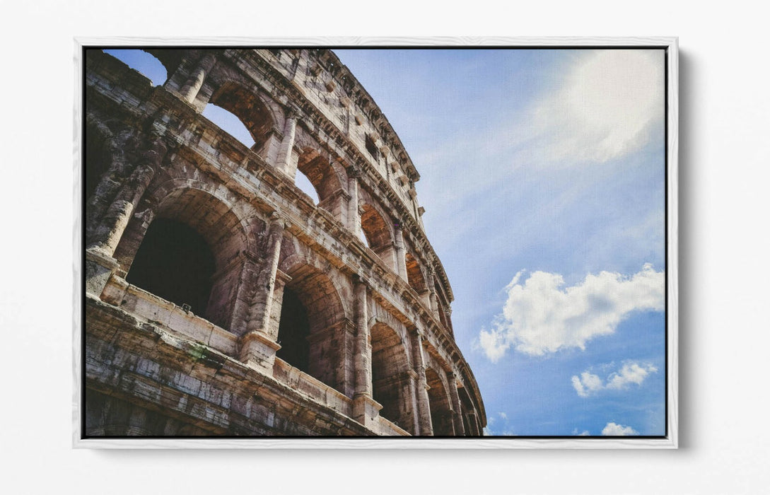 Canvas Wall Art - The Colosseum Float Effect Print | Handmade Beige Decor