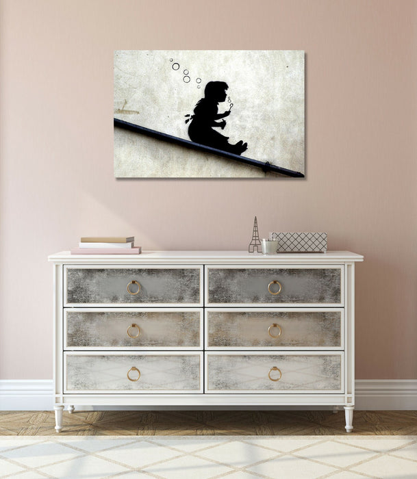 BANKSY CANVAS STREET WALL ART PRINT ARTWORK - SLIDE