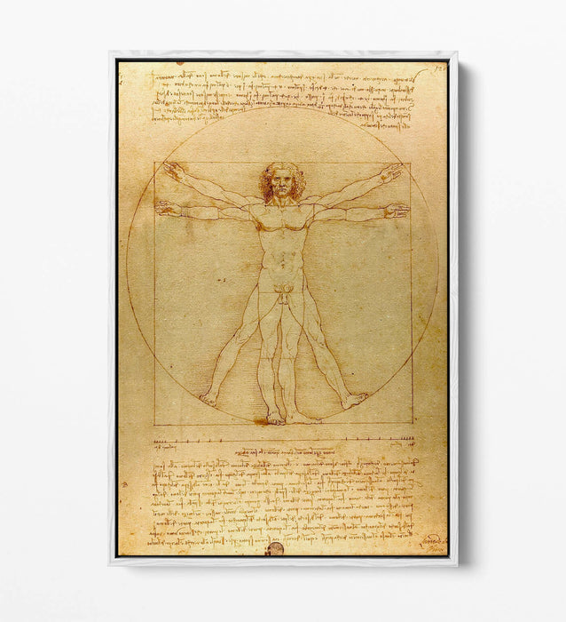 Vitruvian Man Canvas Art - Premium Float Effect Canvas Wall Art with MDF Frame