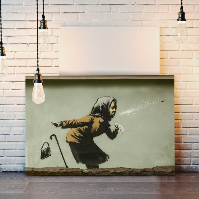 BANKSY ACHOO SNEEZE CANVAS STREET WALL ART GRAFFITI PRINT ARTWORK -  NEW