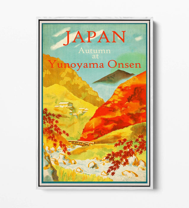 Vintage Japan Travel Poster - Retro Canvas Art With Float Effect Frame & Vibrant Color Print