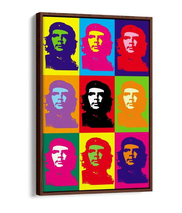CHE GUEVARA COLOURFUL POP ART -FLOAT EFFECT CANVAS WALL ART PRINT
