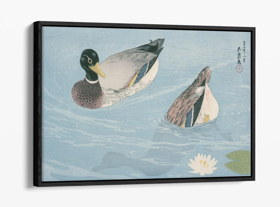Canvas Wall Art - GOYO HASHIGUCHI Ducks | Float Effect Canvas Art Print