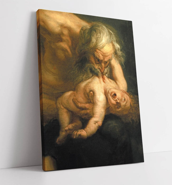 Canvas Wall Art Featuring Peter Paul Rubens Saturn Painting - Premium Handmade Print