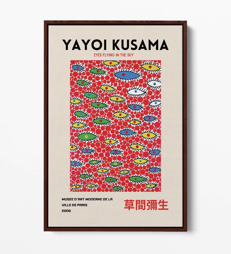 Abstract Canvas Art - Yayoi Kusama Eyes Painting | Float Effect Canvas Print