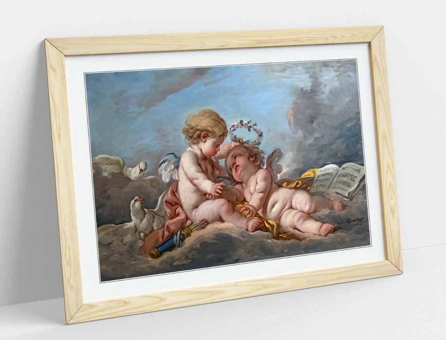 FRANCOIS BOUCHER, COMPOSITION AUX PUTTI -FRAMED ART PICTURE PRINT ARTWORK
