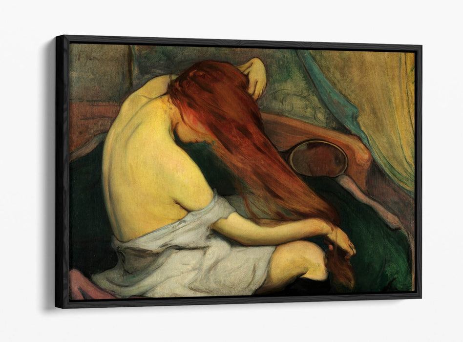 Canvas Wall Art Print - Woman Combing Hair | Float Effect Handmade Canvas Art