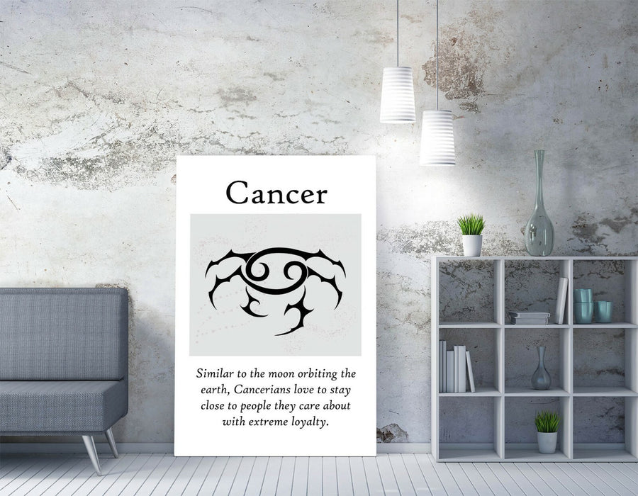 CANCER STAR SIGN ZODIAC ASTROLOGY QUOTE SLOGAN -CANVAS WALL ART PICTURE PRINT