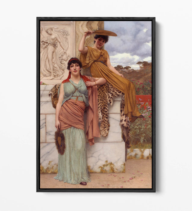 JOHN WILLIAM GODWARD, WAITING FOR THE PROCESSION -FLOAT EFFECT CANVAS ART PRINT