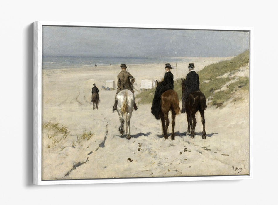 Canvas Wall Art – Morning Ride Along The Beach | Float Effect Canvas Print