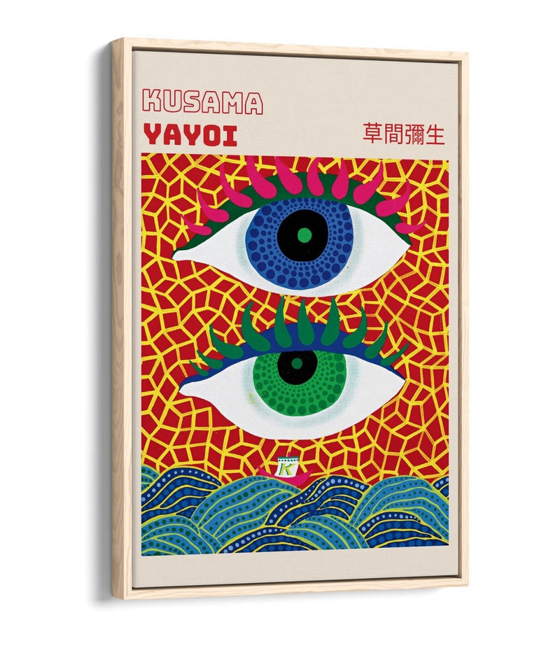 Float Effect Canvas Art - Abstract Eyes Modern Canvas Print With Premium Varnish Finish