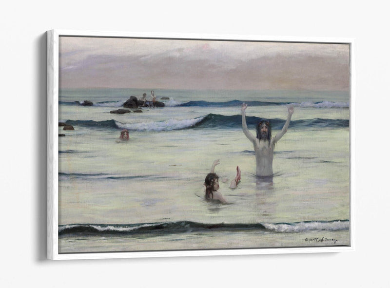 Canvas Wall Art - Rupert Bunny Tritons Float Effect Premium Print 30mm Frame