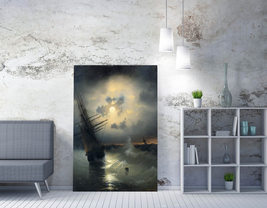 Canvas Wall Art – Ivan Aivazovsky Sailing Ship Painting | Premium Varnish Finish