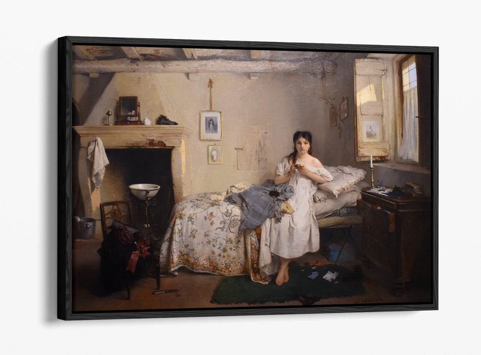 Canvas Wall Art Print – Gerolamo Induno Sad Feeling | Premium Float Effect Frame