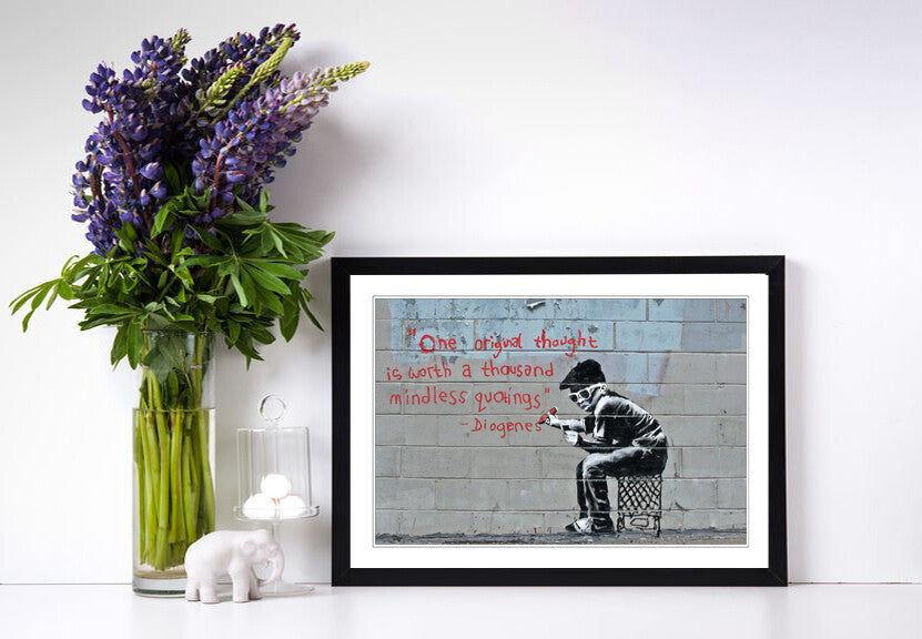 Banksy Framed Art Poster – Original Banksy Artwork on Matte Paper Print
