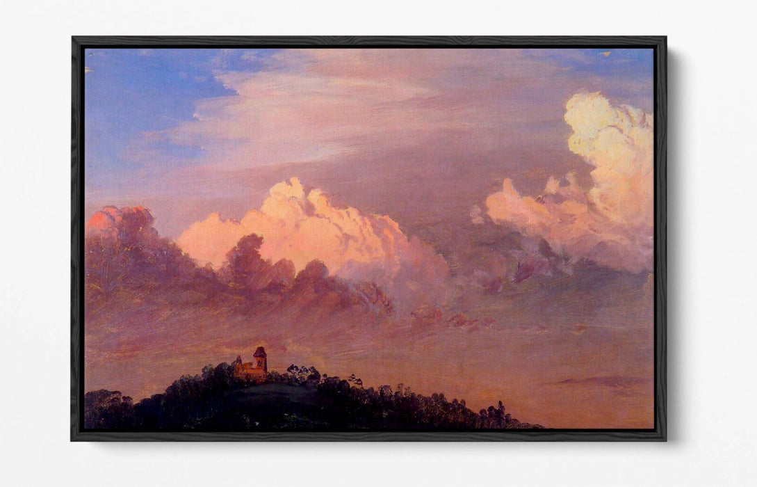 FREDERIC EDWIN CHURCH, CLOUDS OVER OLANA -FLOAT EFFECT CANVAS WALL ART PRINT ART