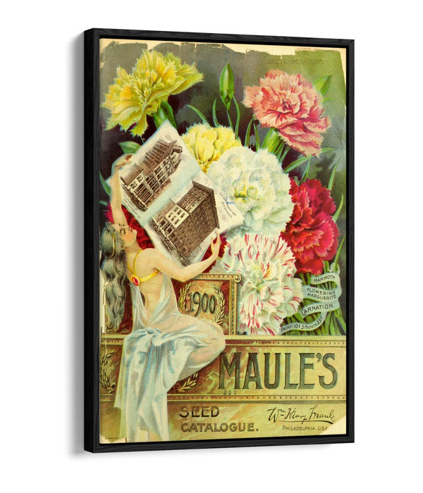 QUIRKY VINTAGE FLOWERS ADVERTISEMENT POSTER -FLOAT EFFECT CANVAS WALL ART PRINT