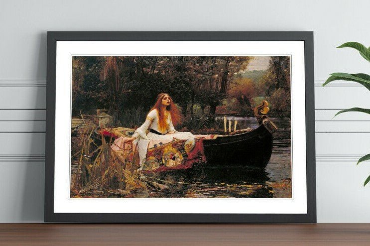 Lady of Shalott Poster – Framed Art Print with Faux Wood Frame, Ready to Hang