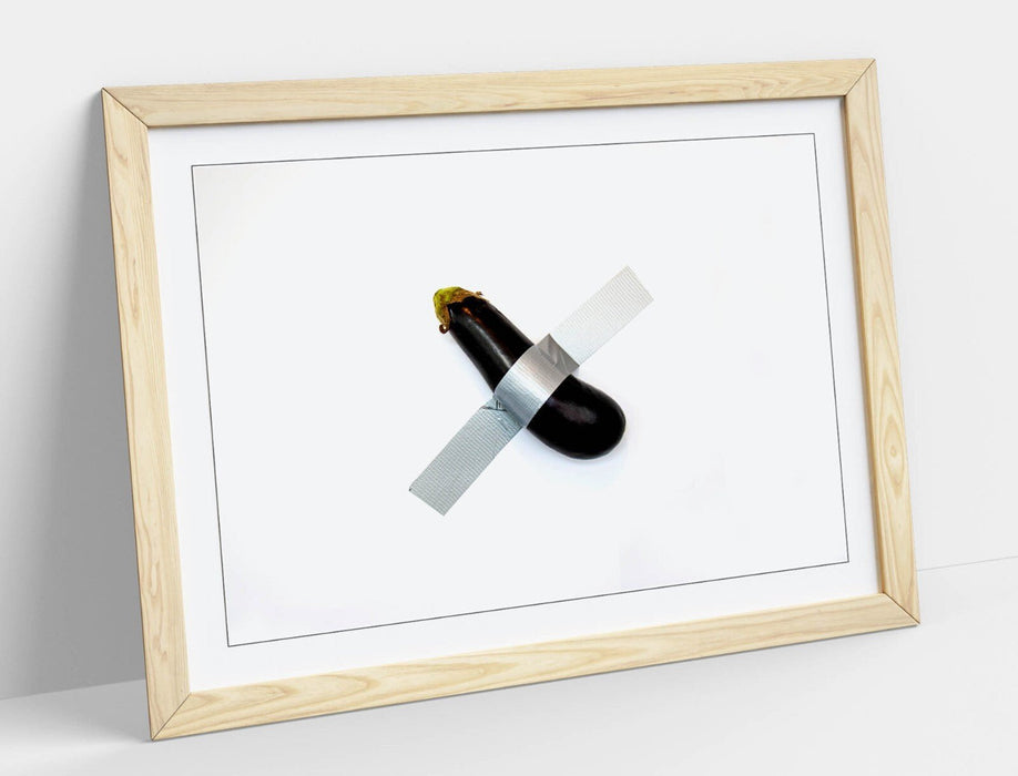 Modern Art Kitchen Decor - Zucchini Art Print | Framed Poster with Faux Wood Frame