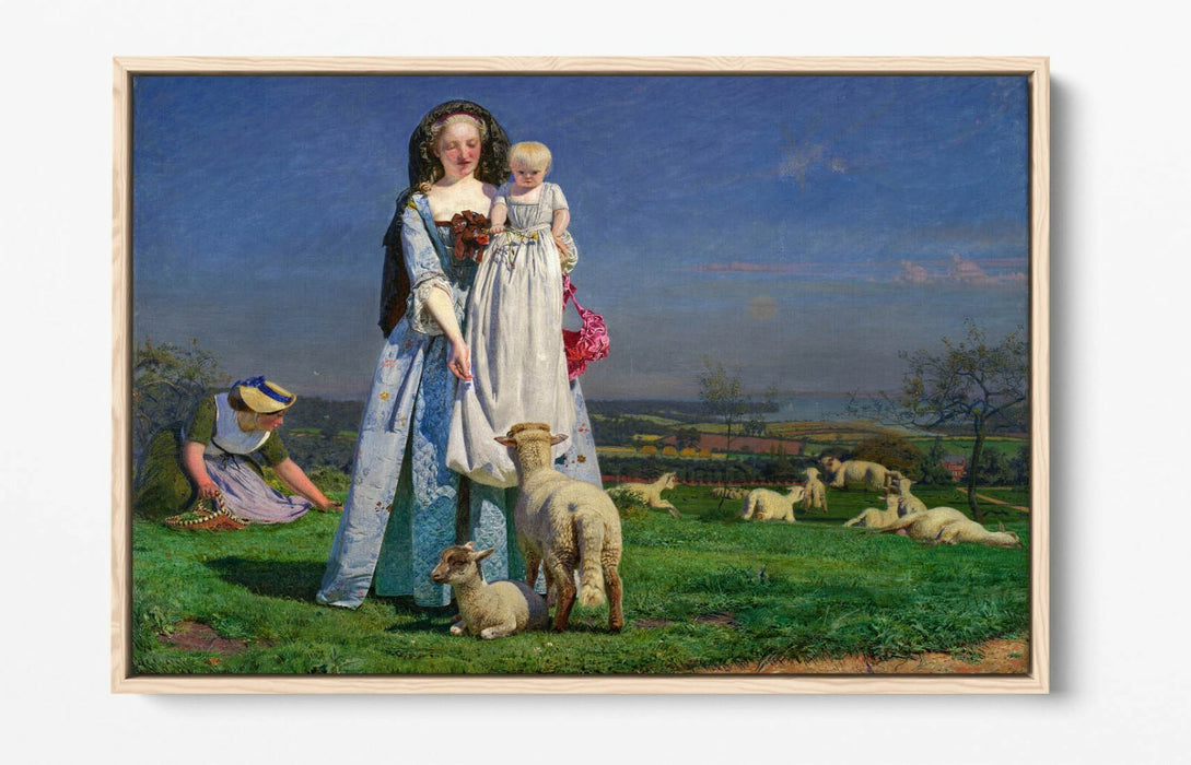 FORD MADOX BROWN , PRETTY BAA LAMBS  -FLOAT EFFECT CANVAS WALL ART PIC PRINT